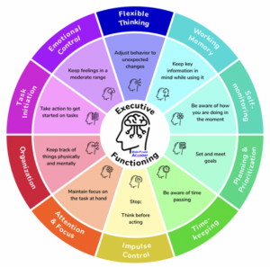 executive functioning skills wheel